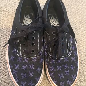 Vans Unisex Canvas Lace-up Sneakers with Purple Star Pattern